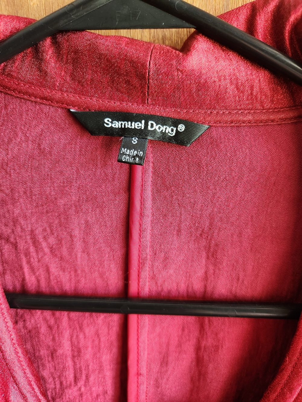 Samuel Dong Raspberry Red Ruffle-Front Blazer - Picture 3 of 5